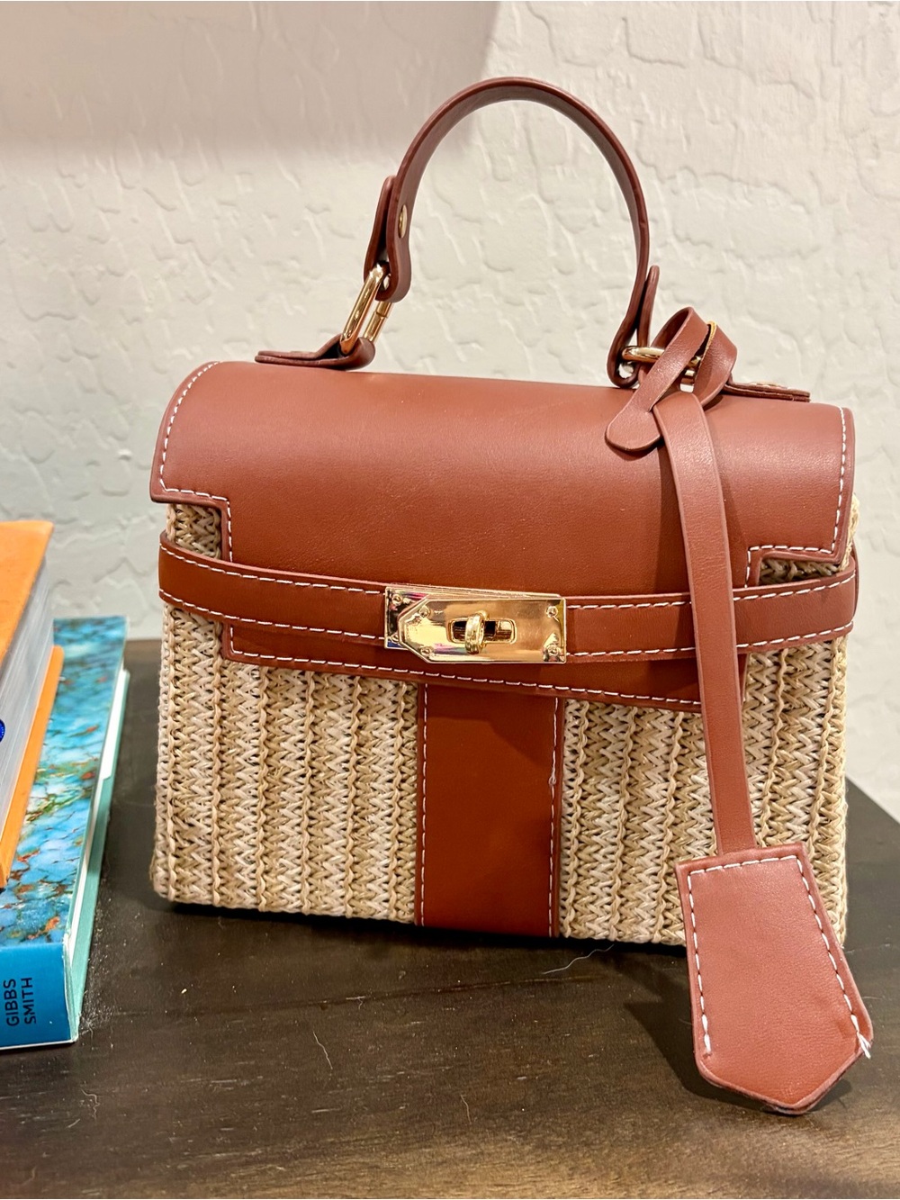 Kelly Style Straw Woven Handbag